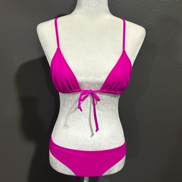Victoria’s Secret PINK Magenta Triangle Bikini Set S/M - Picture 1 of 7